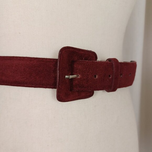 Vintage Burgundy Suede Belt, 28 - 31", Medium - Picture 6 of 8